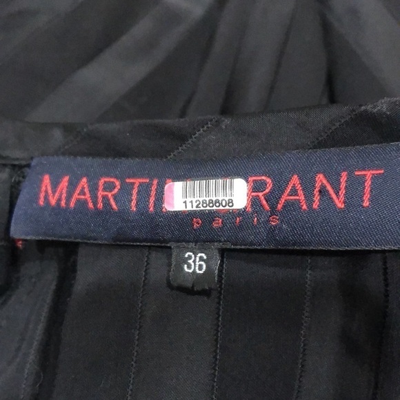 Martin Grant Striped Balloon Midi Dress Size US 4 French 36 Black Puff Sleeve - Picture 7 of 13